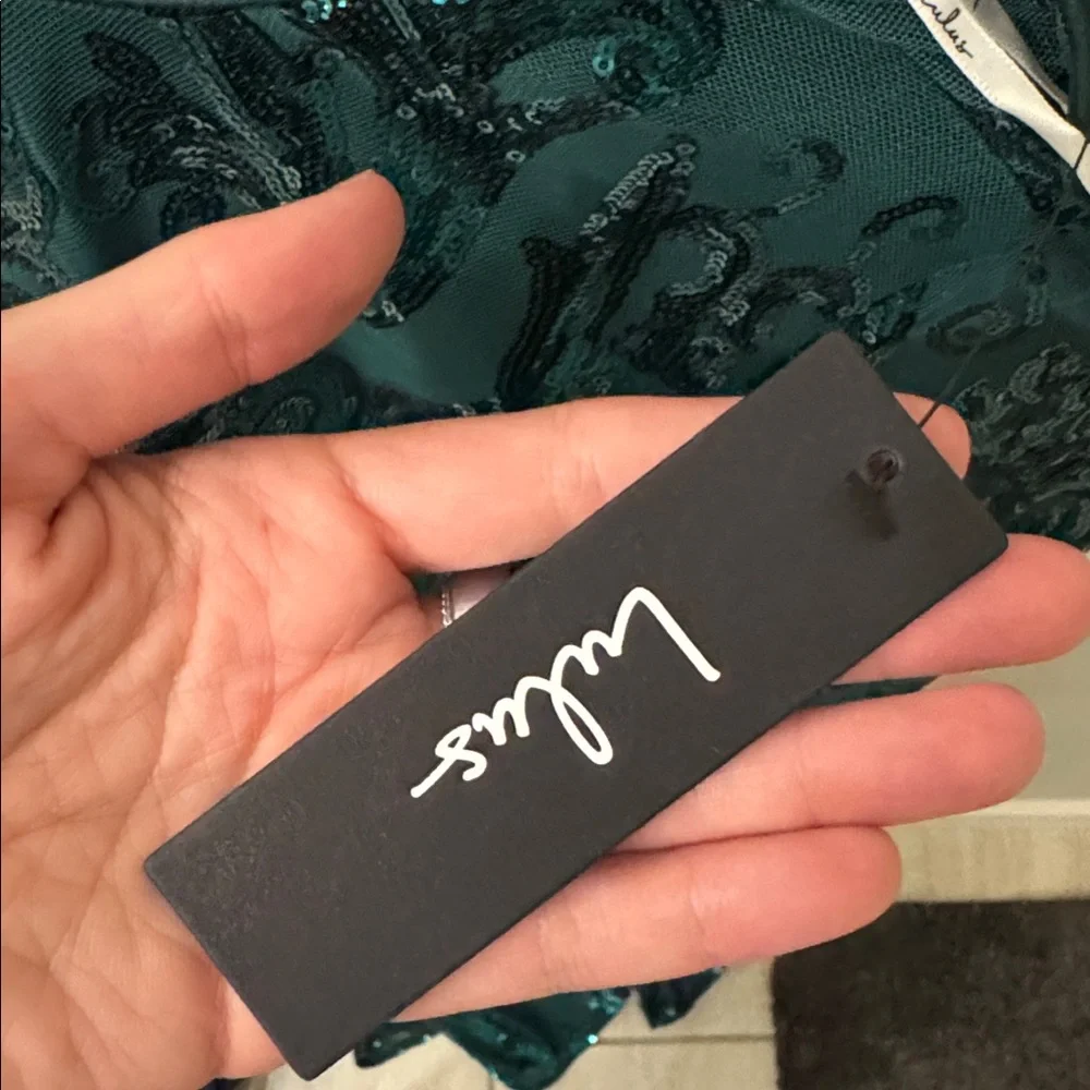 Lulus Luxe Aesthetic Green Sequin Long Sleeve Two-piece Maxi Dress - Size S - Picture 2 of 2